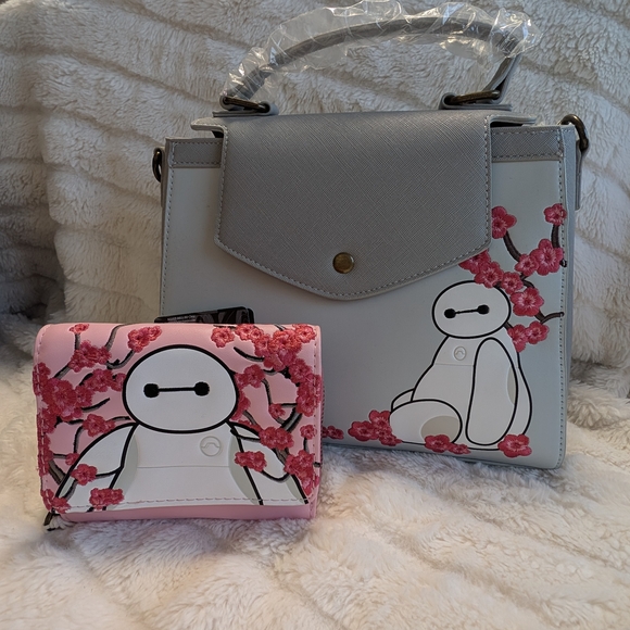 Loungefly Handbags - Loungefly Disney Big Hero 6 Baymax Cherry Blossom Handbag Wallet New